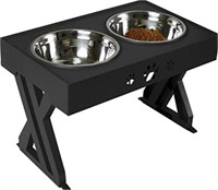 NEW $45 Raised Dog Bowl - Grey