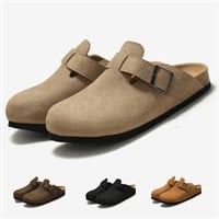 C192  BERANMEY Suede Leather Clogs, Arch Support