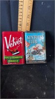 velvet and kentucky club pipe containers