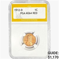 1912-D Wheat Cent PGA MS64 RED