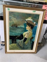Large Framed Original Oil On Canvas (portrait Of