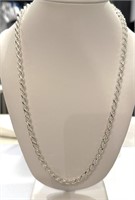 Sterling Silver Rope Chain Necklace