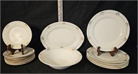 Crown Ivory Plates, Saucers, Salad Bowl & Tray