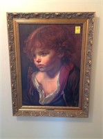 Little Girl Painting in Frame