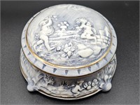 Capodimonte Round Porcelain Trinket Box, Italy