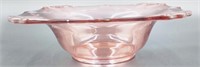 Antique Pink Depression Etched Bowl