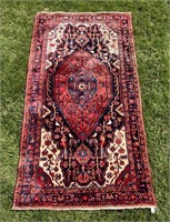 Oriental rug, center medallion, field has birds &