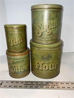 Set of four kitchen canisters