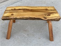 34 In. 1/2 Log Round Wood Bench / Table