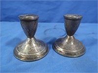 Weighted Sterling Candle Holder Pair