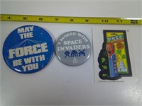 STAR WARS, SPACE INVADERS, O PEE CHEE STICKER