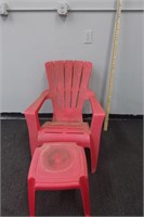 Plastic Adirondak Chair with foot stool