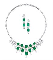 40ct natural Colombian emerald necklace 18K gold
