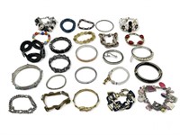 Collection of vintage costume jewelry bracelets