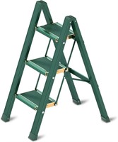 3 Step Ladder, Folding Step Stool with Wide Anti-
