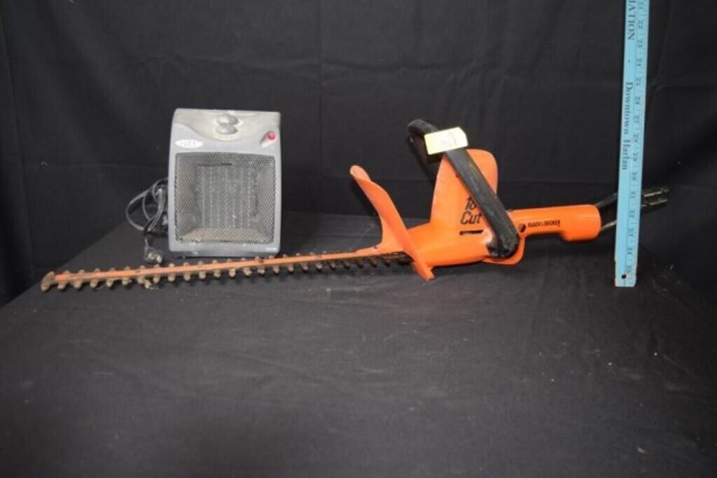 Titan heater and Black & Decker hedge trimmers