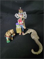 2 Vintage Hallmark Ornaments & 1 Seahorse Ornament