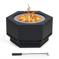 Sunjoy Fire Pit Smokeless 28 in. Hexagonal Outdoor