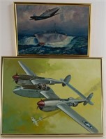 Two WWII Aircraft Paintings