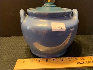 Ceramic Cookie Jar w/Glass Lid