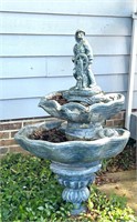 LARGE 2 TIER  BIRD BATH 48 TALL WITH SEA CAPTAIN