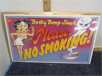 METAL BETTY BOOP "NO SMOKING" SIGN