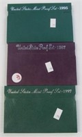 Two US Mint Proof sets 1995 and 1997 and 1987 US