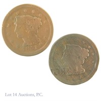 1850 & 1851 Braided Hair Large Cents