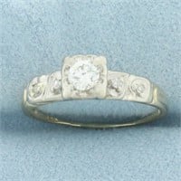 Vintage Diamond Engagement Ring in 14k Yellow and