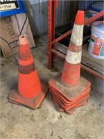 Nine safety cones