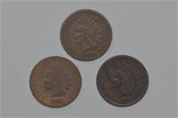 1875, 1876 and 1878 Indian Head Cents