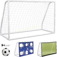 Ktaxon 3-in-1 Soccer Goal  6x4 Ft  UPVC
