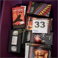 Box full of VHS movies