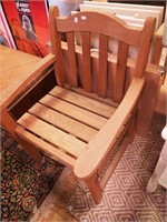 Wood-slatted patio chair