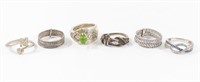 MIXED LOT STERLING SILVER RINGS