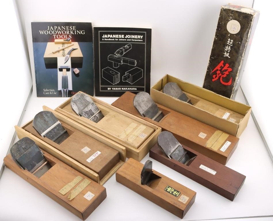7 Japanese Wood Working Hand Planes & Books