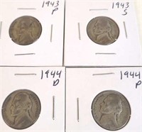 4 - Jefferson Silver War Nickels