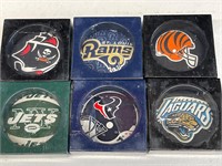 6-NEW NFL DRINK COASTERS