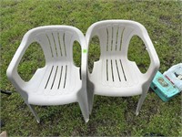 (2) Plastic Patio Chairs
