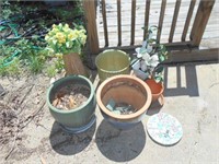 Lot of Flower Pots and 1 Stepping Stone