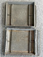 Metal Mesh Bottom Dip Trays 14” x 12” x 3”
