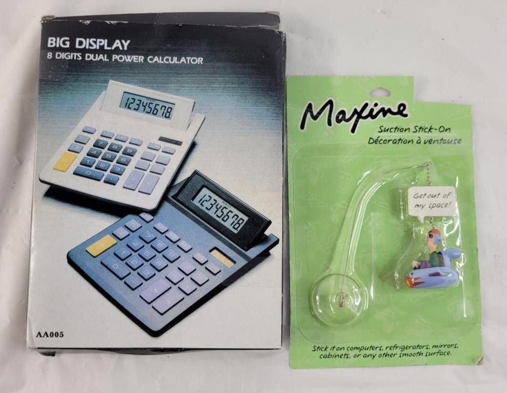 NIB big display calculator & Maxine decoration