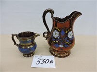 Antique Lusterware Pitcher and Cup