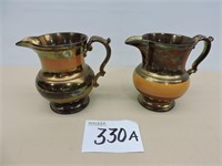 Antique Staffordshire Copper Lusterware Pitchers