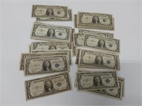 (52) one dollar silver certificates