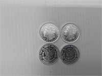 (4) 1 ozt silver rounds .999