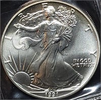 1991 1oz Silver Eagle Gem BU