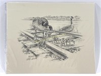 Signed Charles Schwartz Geese Lithograph