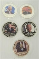 (5) Joe Biden 2020 coins.