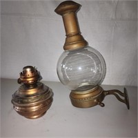 Antique "Plume & Atwood" Oil Lamp Sconce